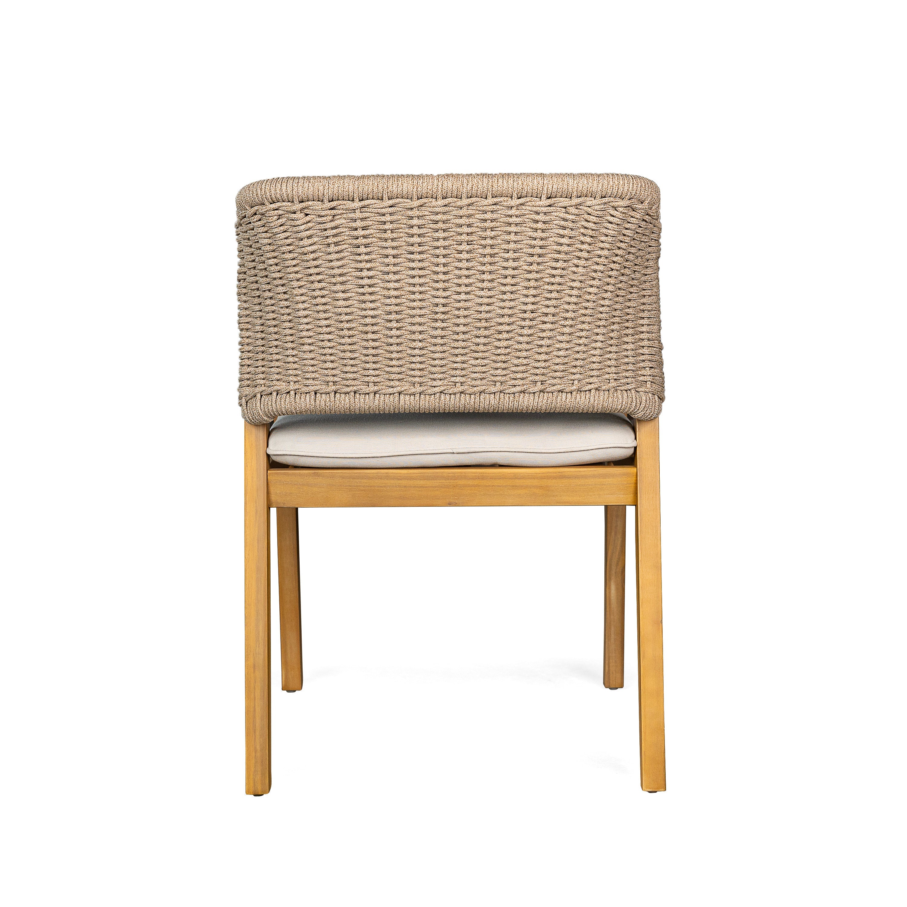 7-Piece Outdoor Dining Set Acacia Wood Table Rope Chairs