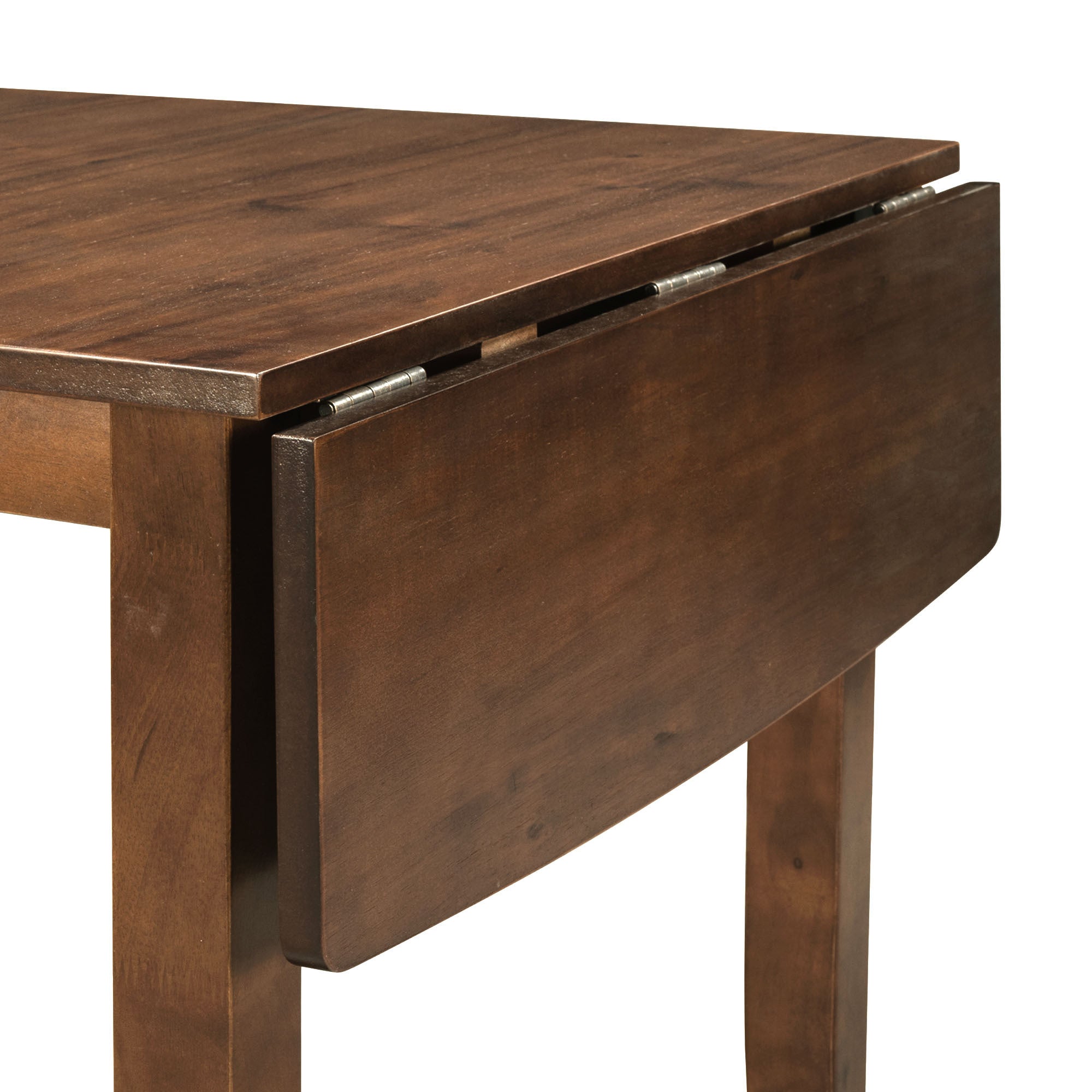 3-Piece Wood Drop Leaf Breakfast Nook Dining Table Set Walnut