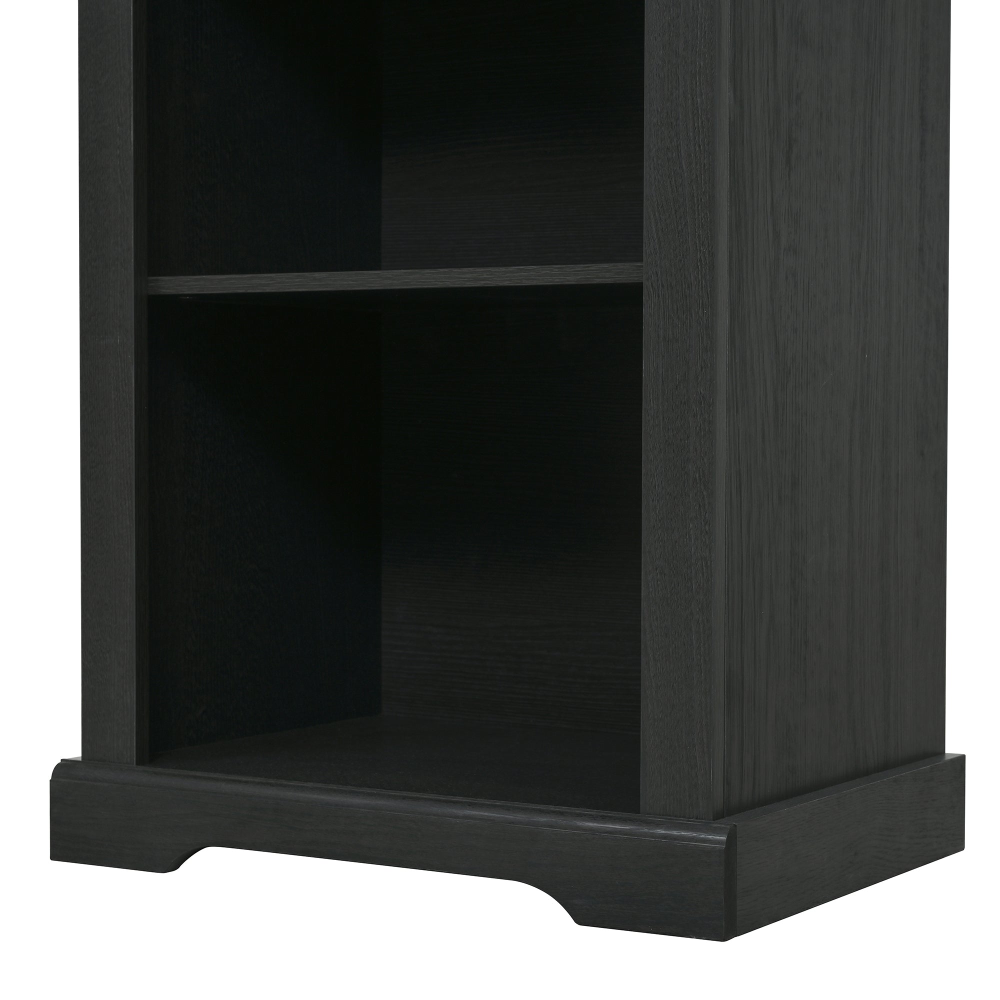 TV Stand 3-Piece Set MDF Walnut Gray Curved Cabinets Fits 70 In TV 109 In