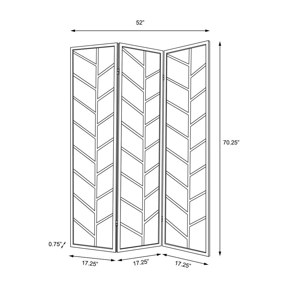 3-Panel Walnut Folding Shoji Room Divider Screen