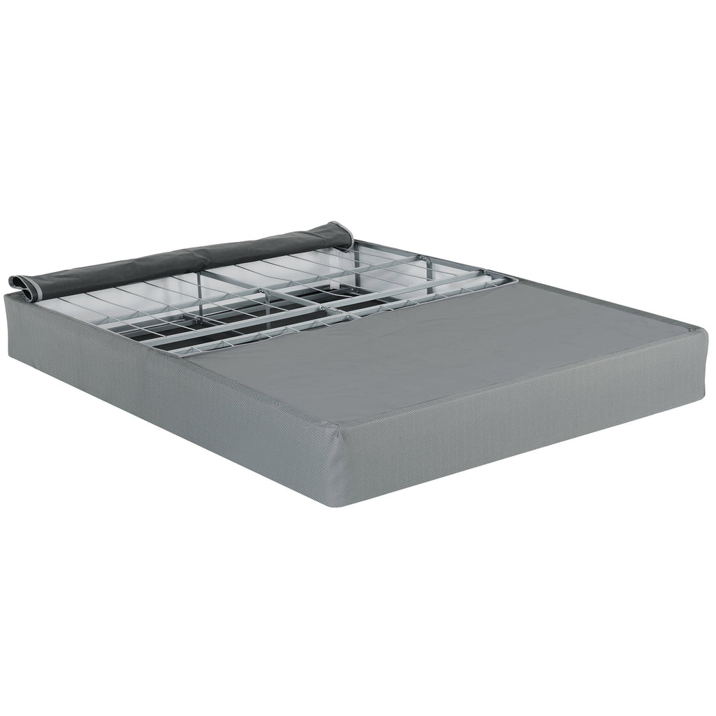 Full-Size Foldable Metal Mattress Bed Base with Box Spring