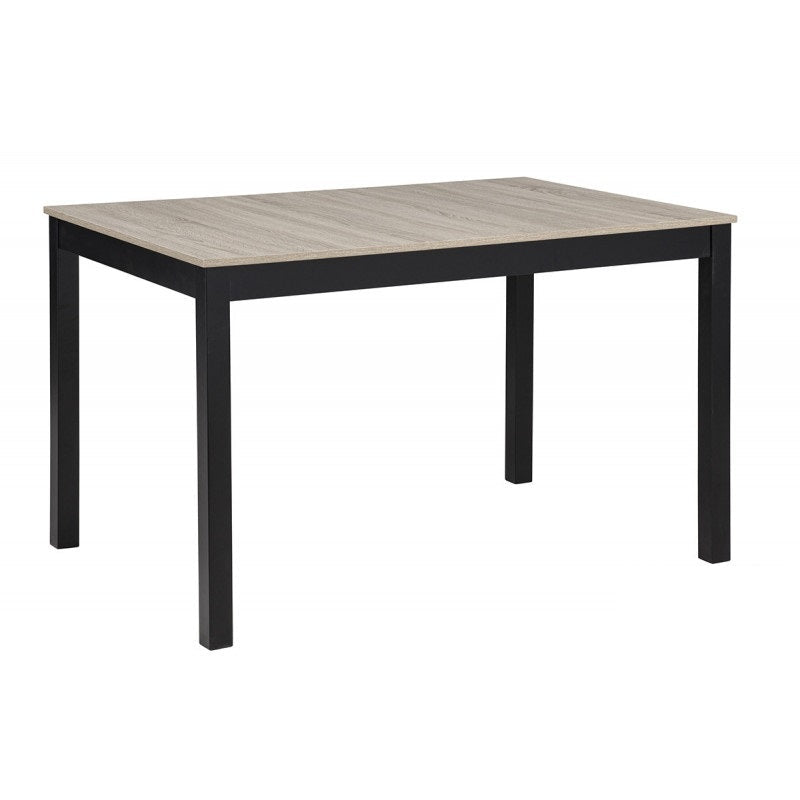 5 Piece Dining Set 48" Table Gray Fabric Chairs