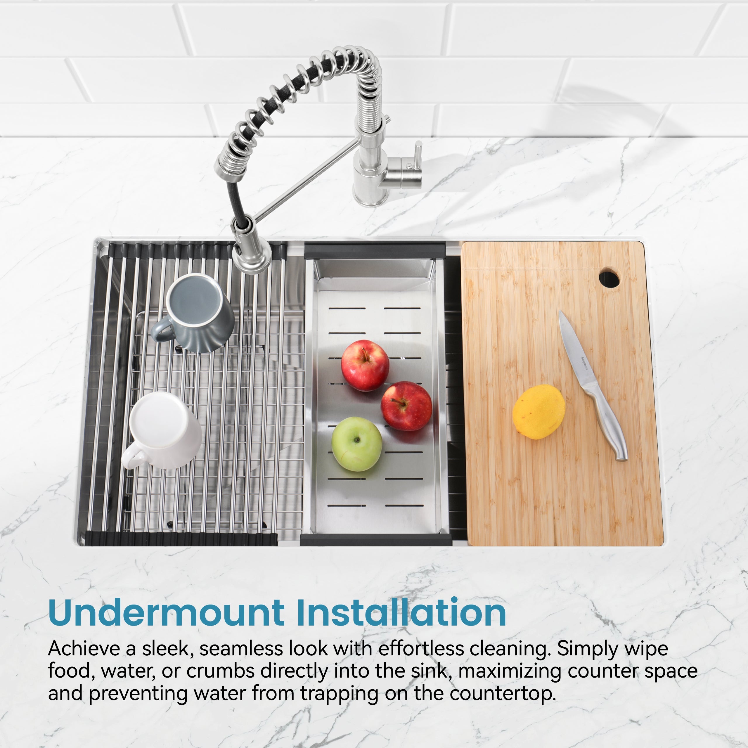 Stainless Steel Undermount Kitchen Sink 36x19 Single Bowl Brushed