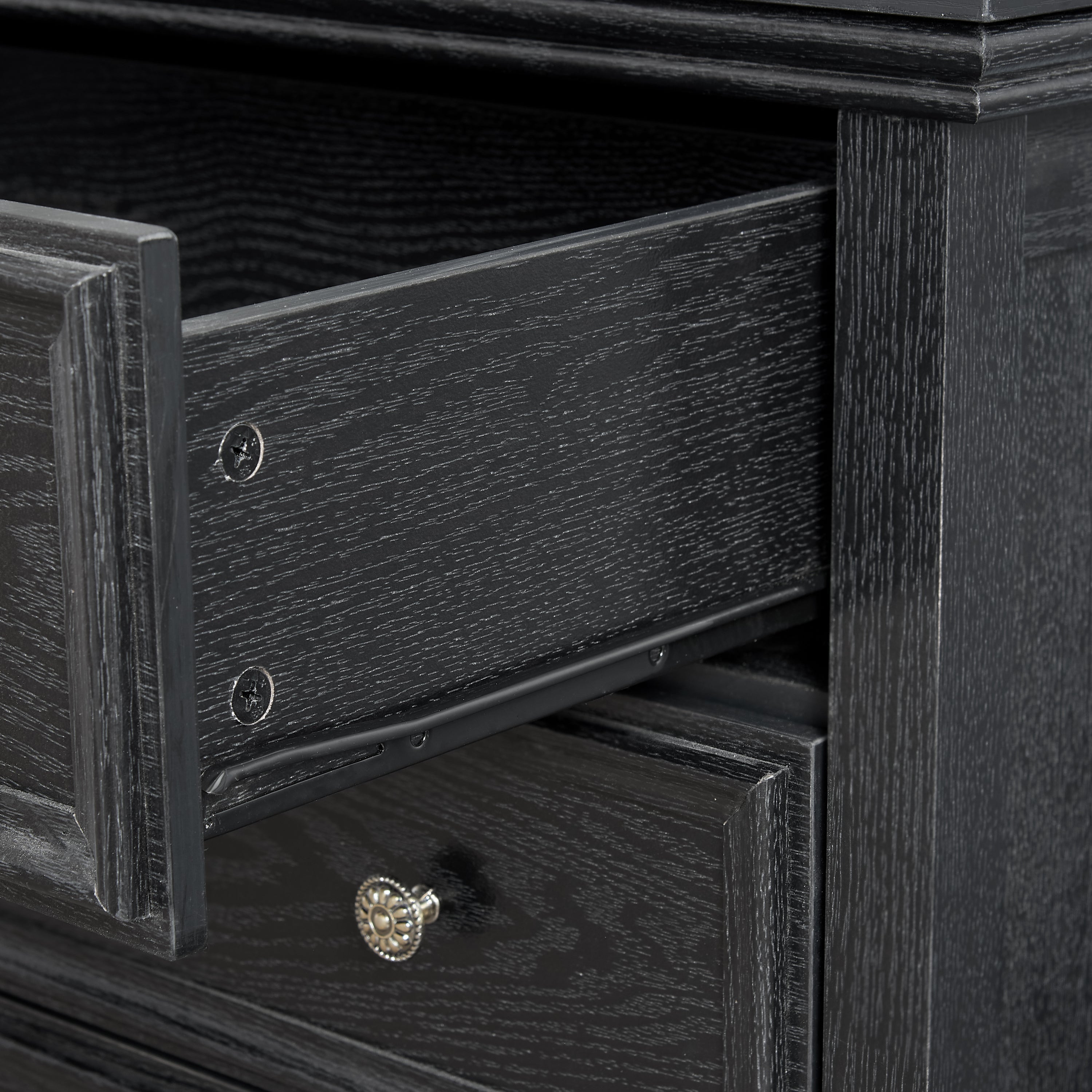 Black 5 Drawer Dresser Chest Cabinet Storage Organizer