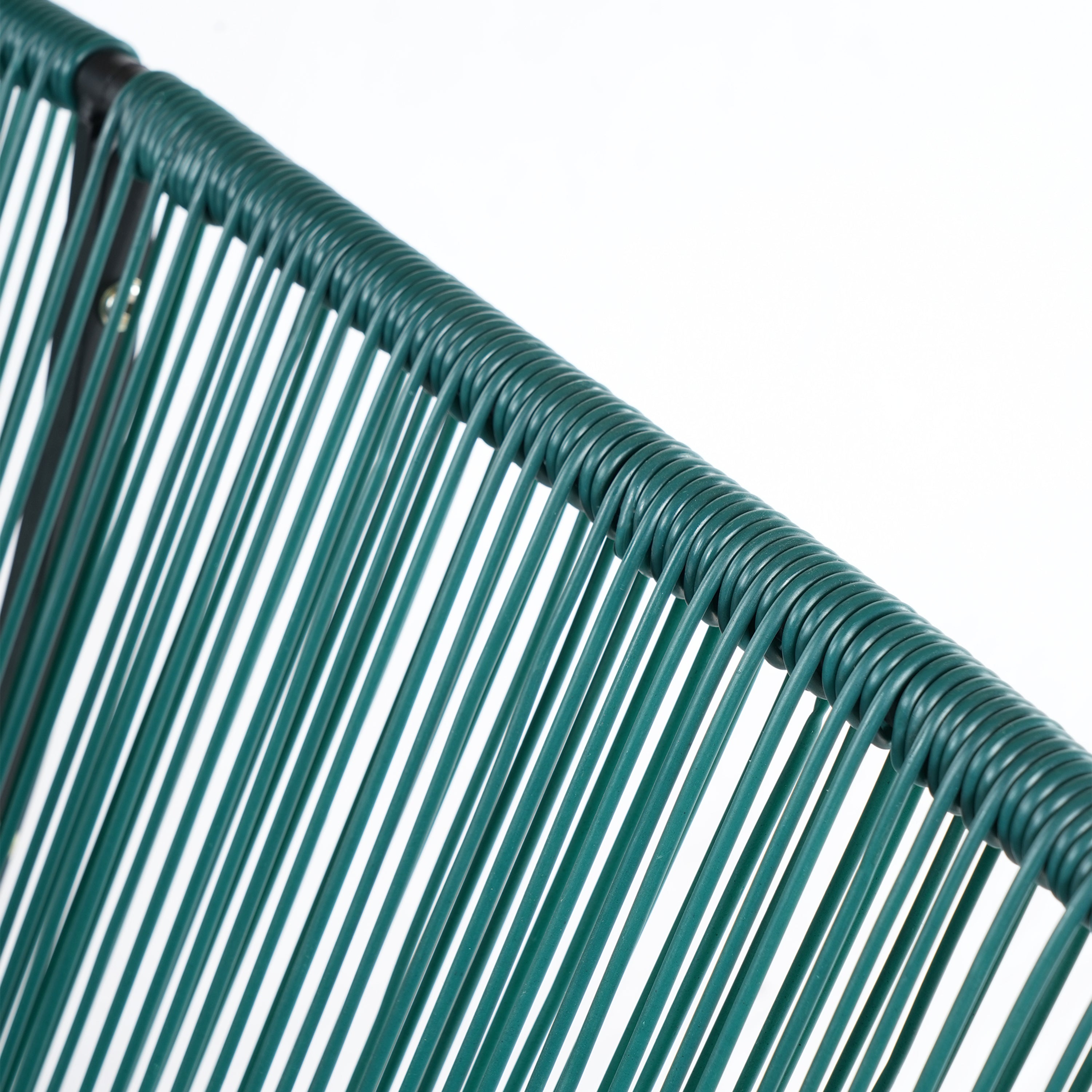 Green PE Rattan Outdoor Patio Wicker Loveseat with Iron Frame