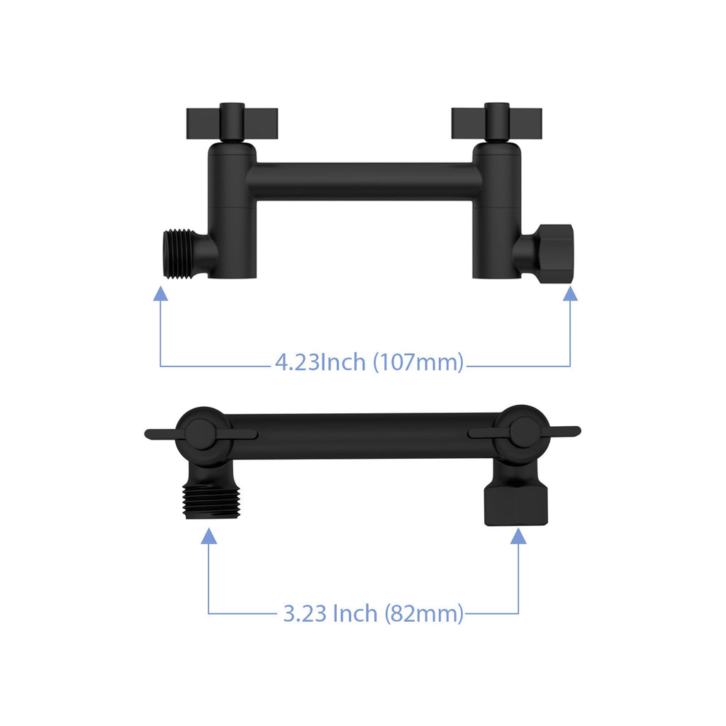 4" Stainless Steel Shower Arm Extension Black