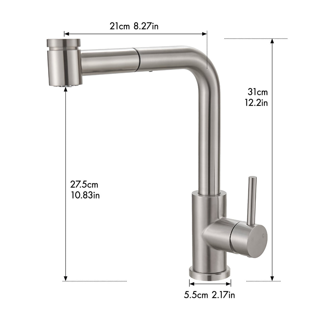 Black Kitchen Sink Faucet with Pull Out Sprayer