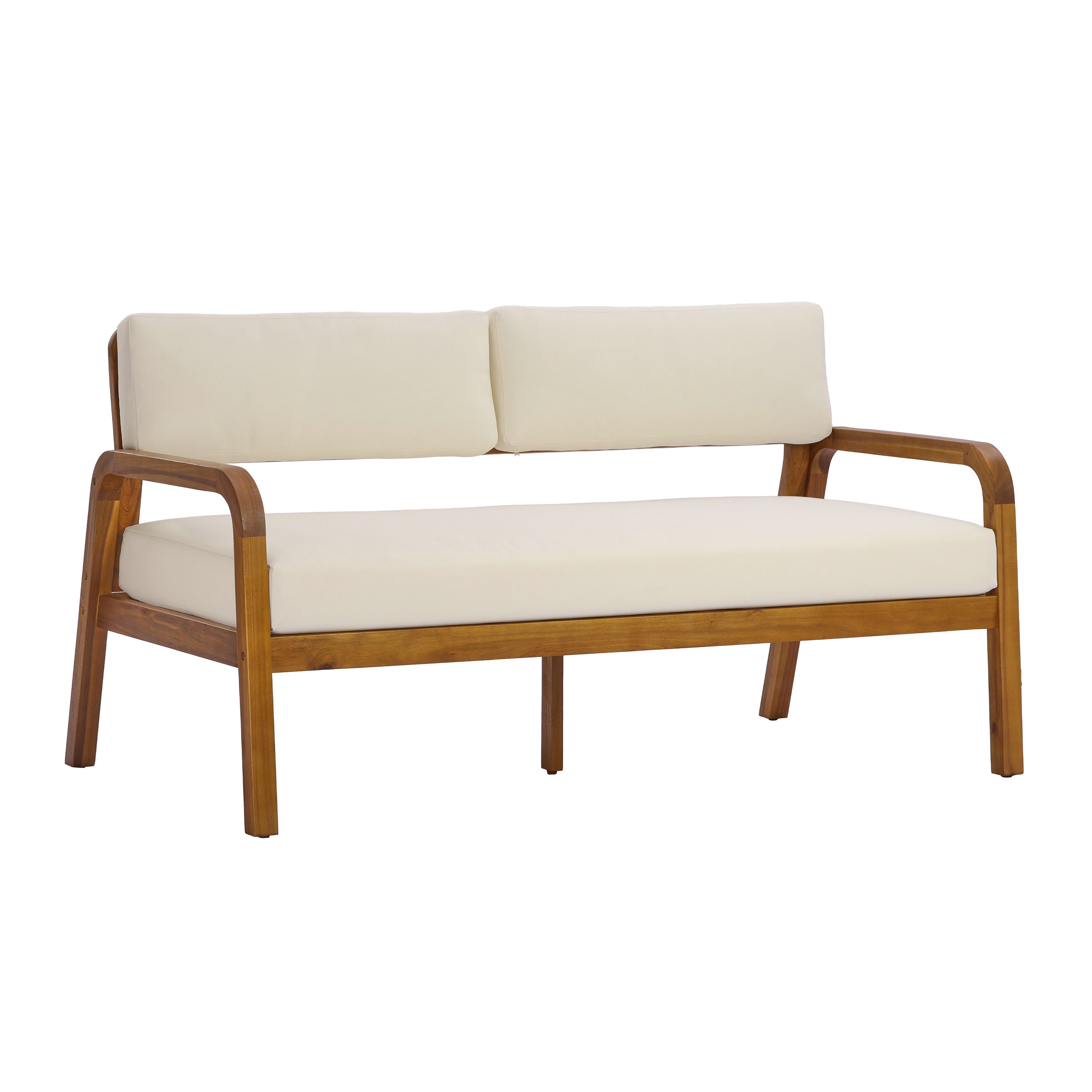 2-Piece Outdoor Sofa Set with Loveseat, Coffee Table & Cushions