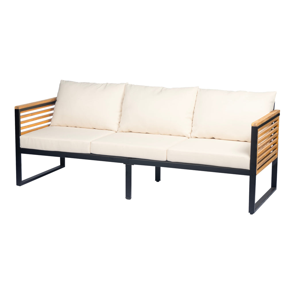 3 Piece Outdoor Patio Set Acacia Wood Steel