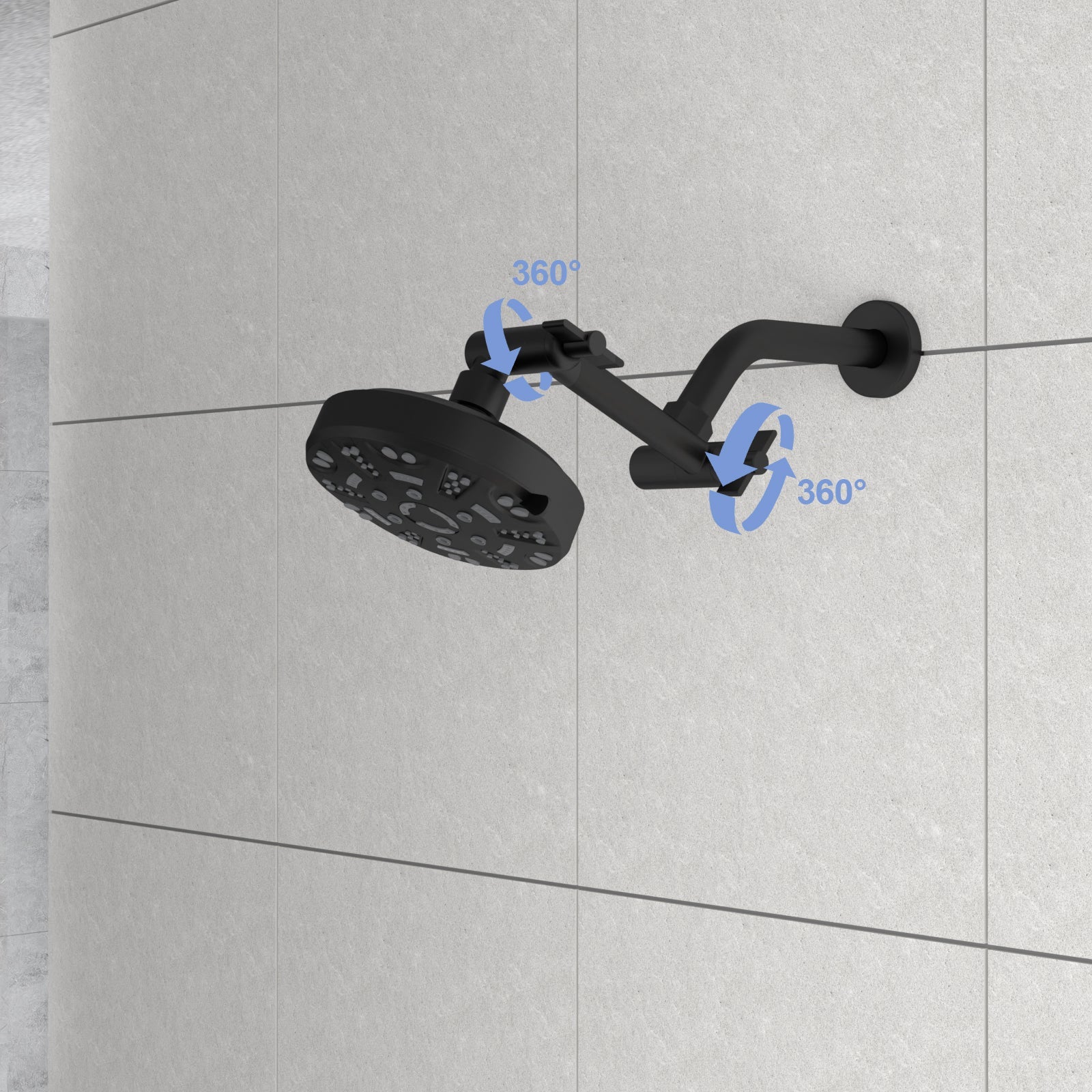 4" Stainless Steel Shower Arm Extension Black