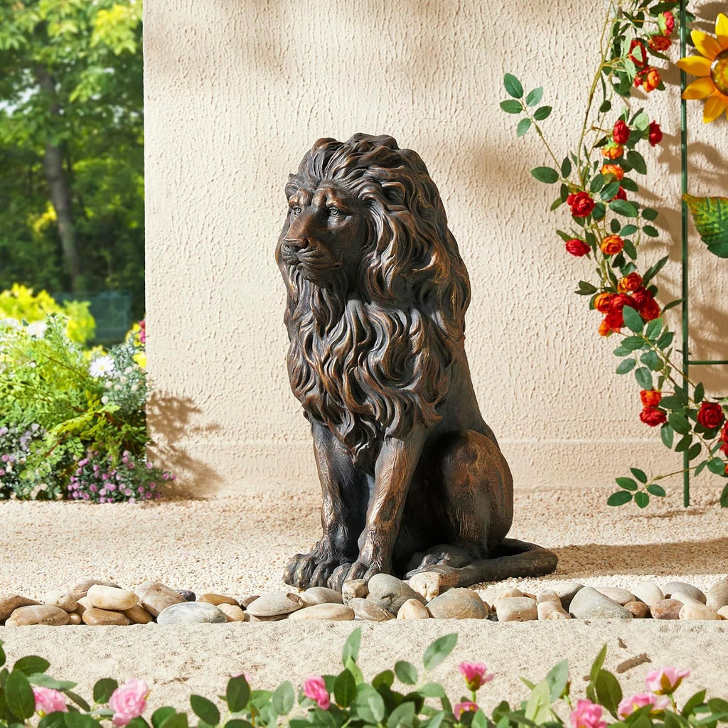 20.5 ft Lion Statue Resin Outdoor Garden Sculpture Decor