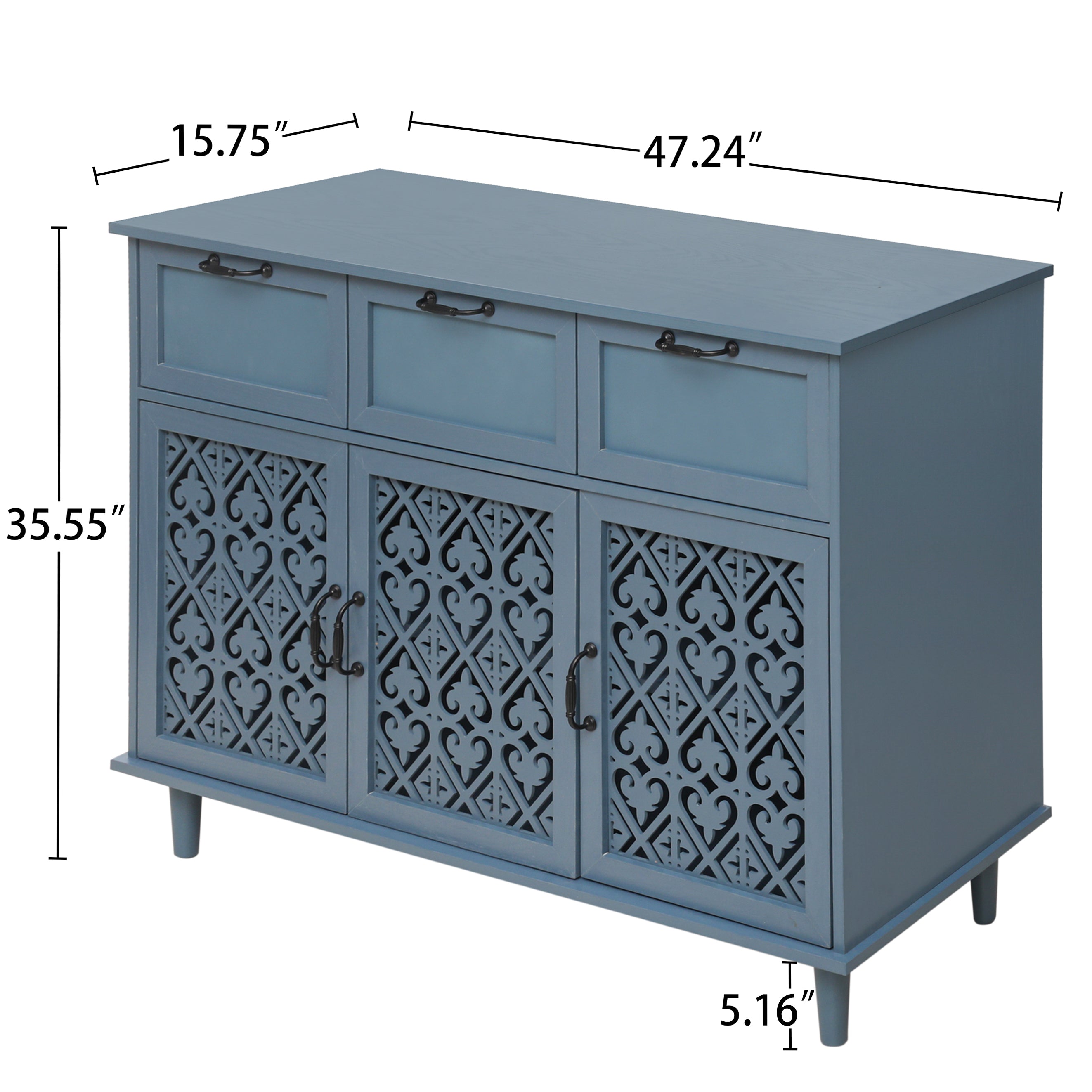 3 Door 3 Drawer Cabinet for Bedroom Living Room Study