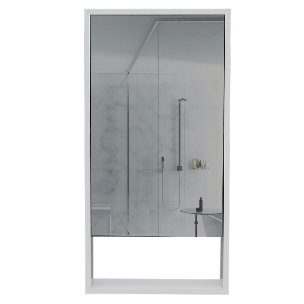 Mirrored Medicine Cabinet - Open Shelf - 35.4"H x 17.9"W