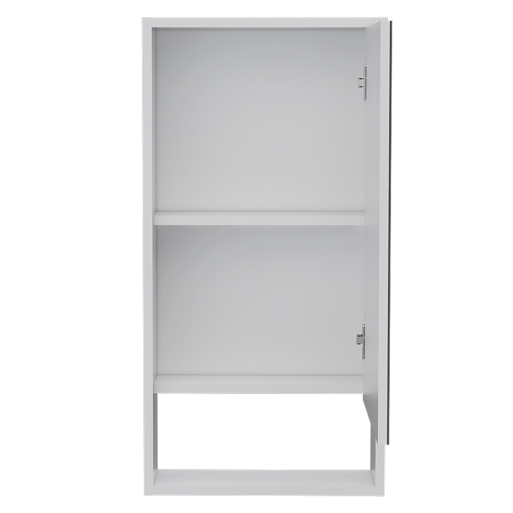 Mirrored Medicine Cabinet - Open Shelf - 35.4"H x 17.9"W
