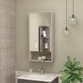 Mirrored Medicine Cabinet - Open Shelf - 35.4"H x 17.9"W