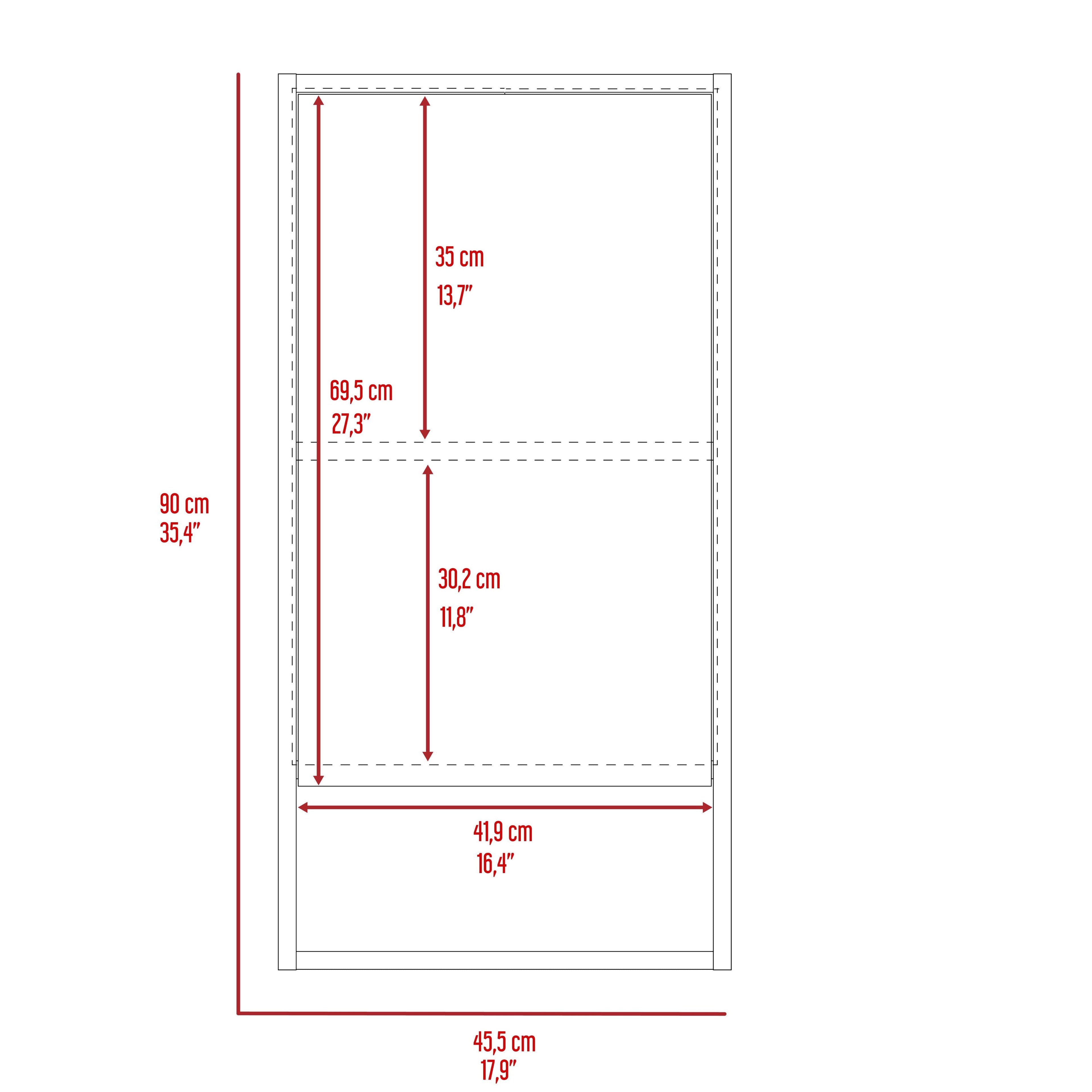 Mirrored Medicine Cabinet - Open Shelf - 35.4"H x 17.9"W