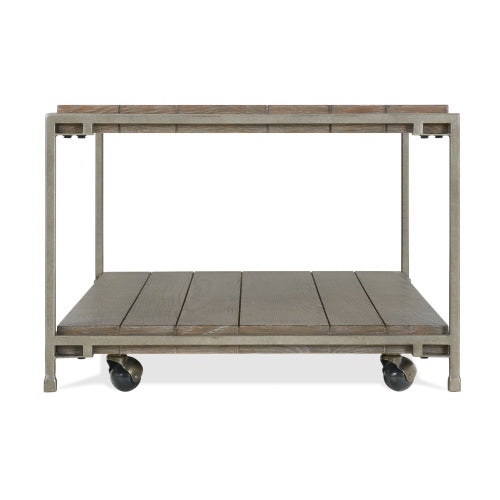 Coffee Table - Hardwood & Oak Veneer - Aged Graphite - Casters