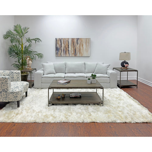 Coffee Table - Hardwood & Oak Veneer - Aged Graphite - Casters
