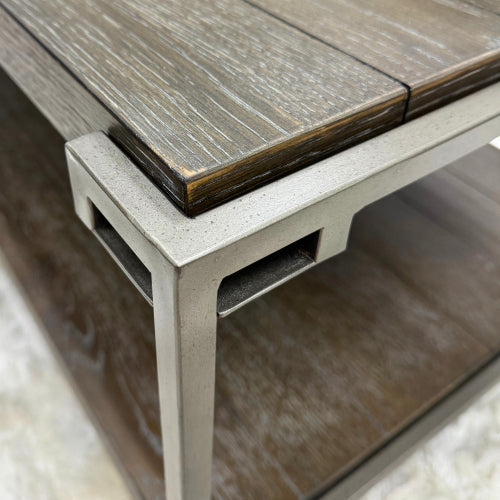 Coffee Table - Hardwood & Oak Veneer - Aged Graphite - Casters