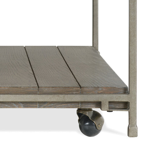 Coffee Table - Hardwood & Oak Veneer - Aged Graphite - Casters
