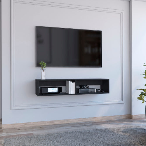 Floating TV Stand - Wall-Mounted - Two Open Shelves - 47.6" Wide