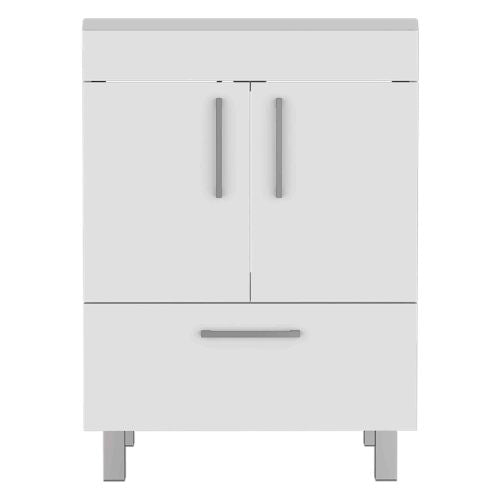 Single Bathroom Vanity - Double Door and Drawer - White - 29.5"