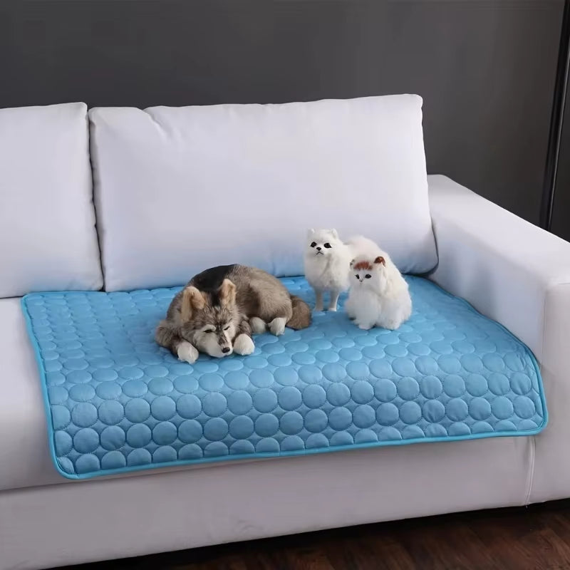 Pet Cooling Mat Dog Cat Cooling Pad Summer Cold Bed Ice Silk Blanket