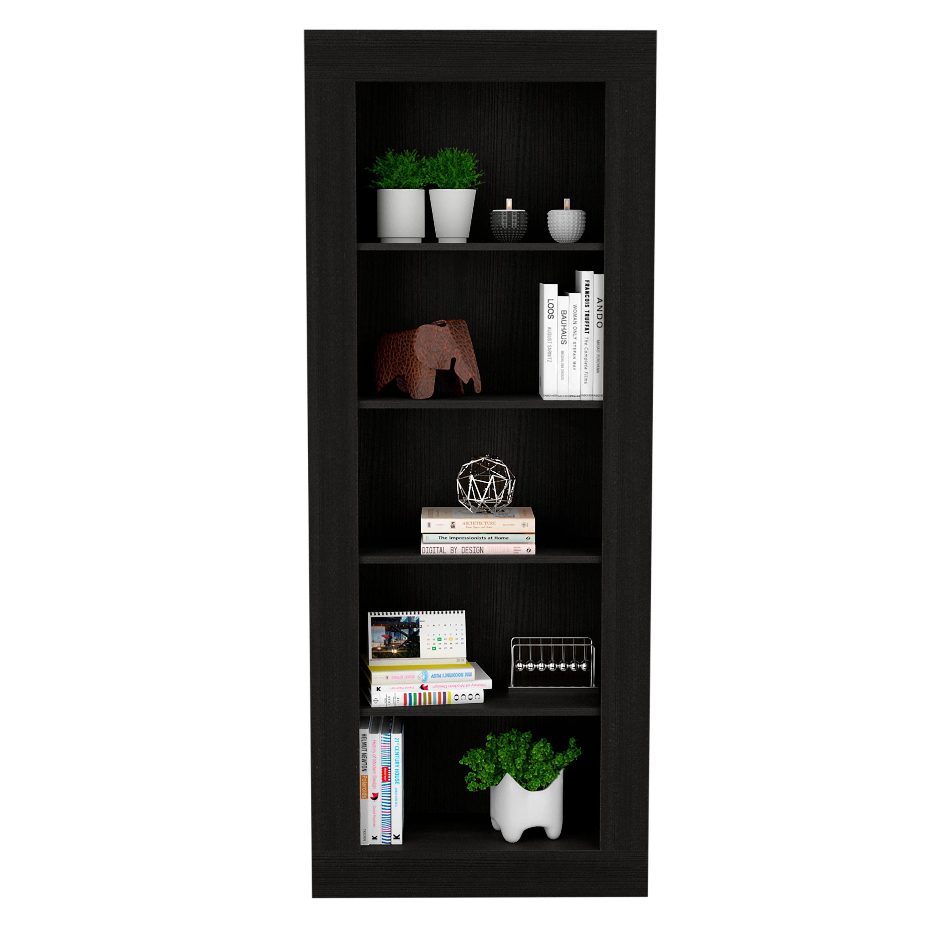 Andina Vertical Bookcase Five Shelves Black