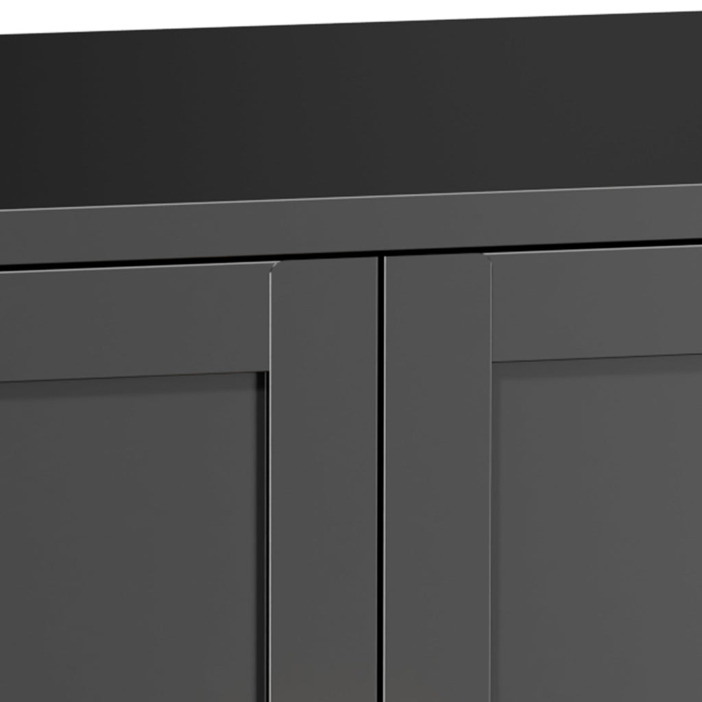 Modern Black Metal Cat Litter Box Enclosure Cabinet Furniture