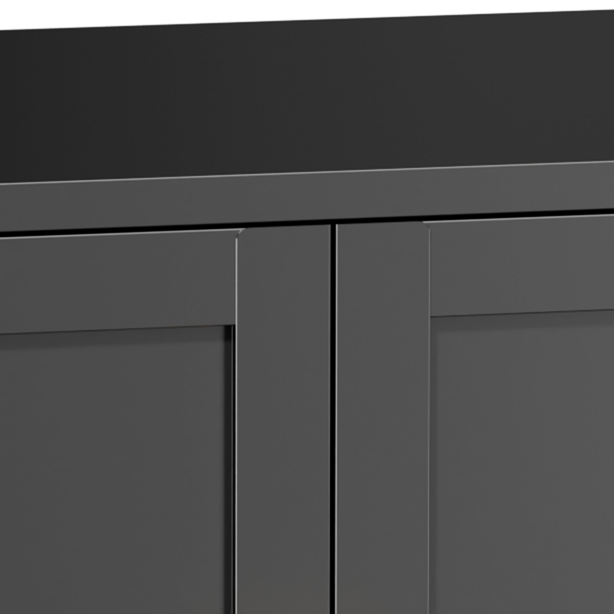 Modern Black Metal Cat Litter Box Enclosure Cabinet Furniture
