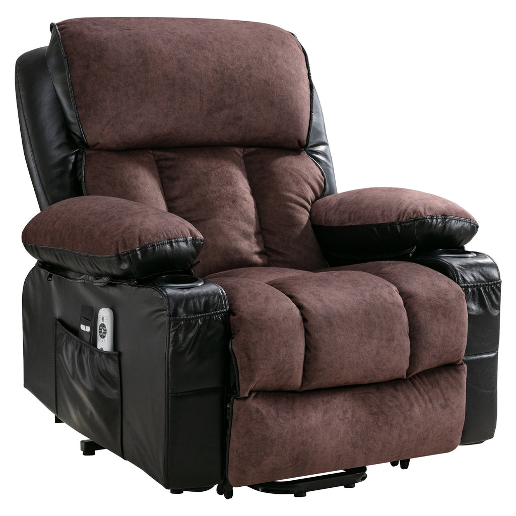 Electric Lift Chair Massage Recliner Heating Vibration USB Black Brown
