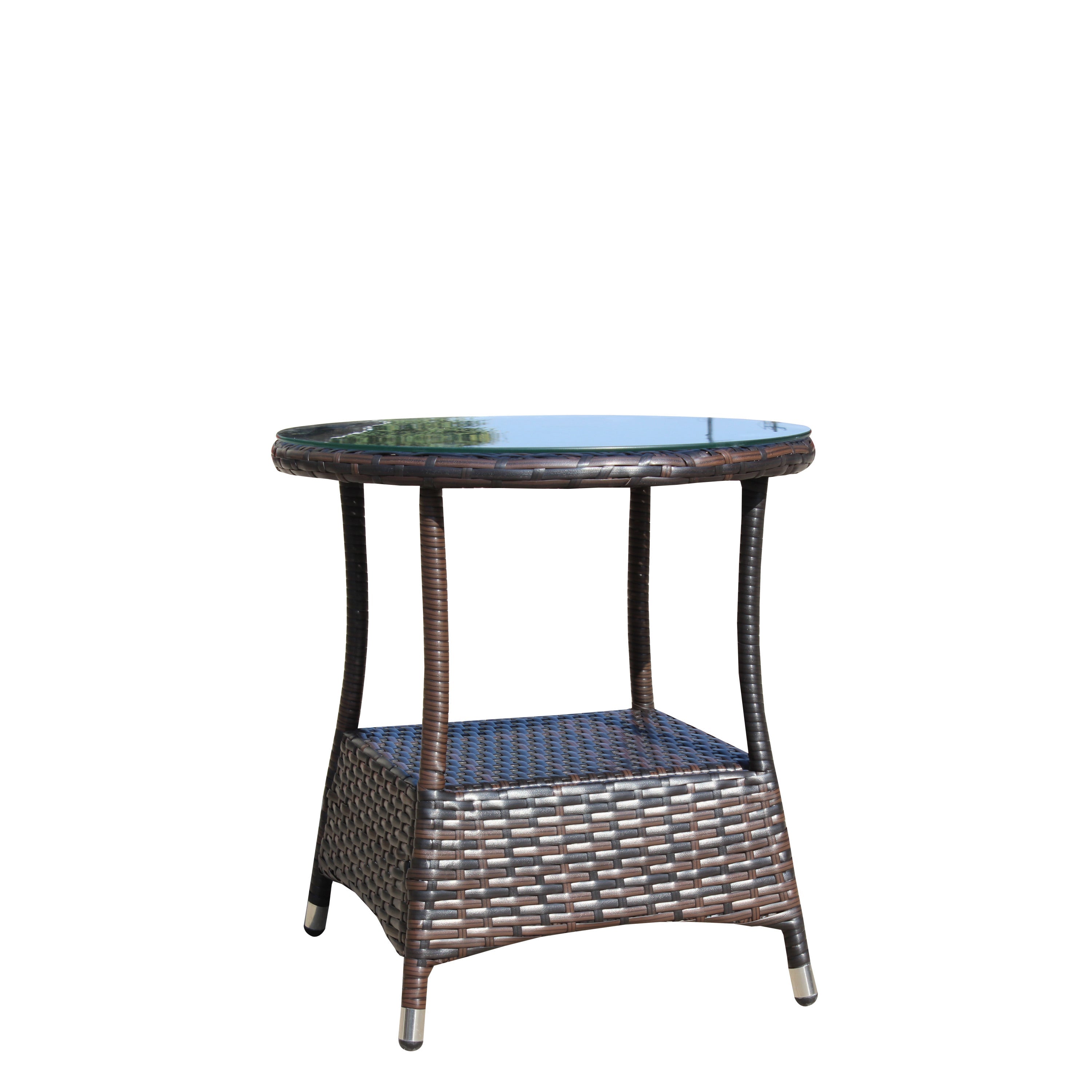 Round Tempered Glass Outdoor Coffee Table