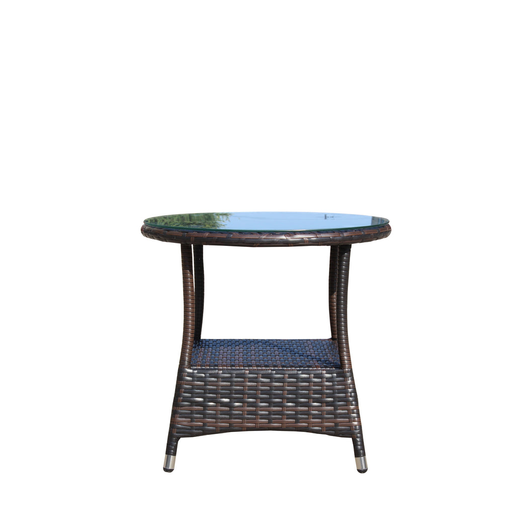 Round Tempered Glass Outdoor Coffee Table