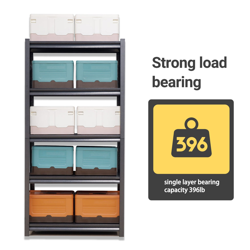 72" 5-Tier Heavy-Duty Metal Garage Shelving Adjustable Storage Rack