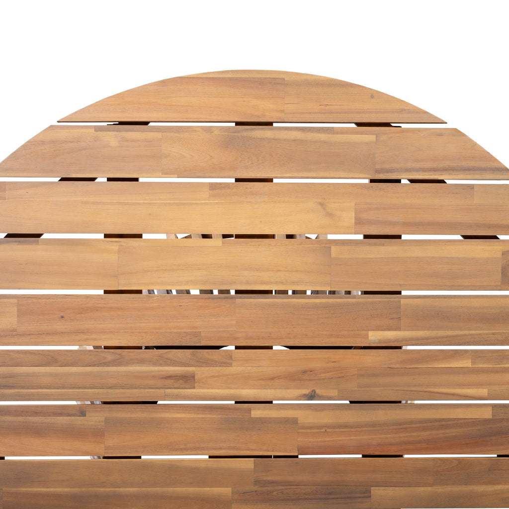 47.25" Round Acacia Wood Patio Dining Table Light Teak