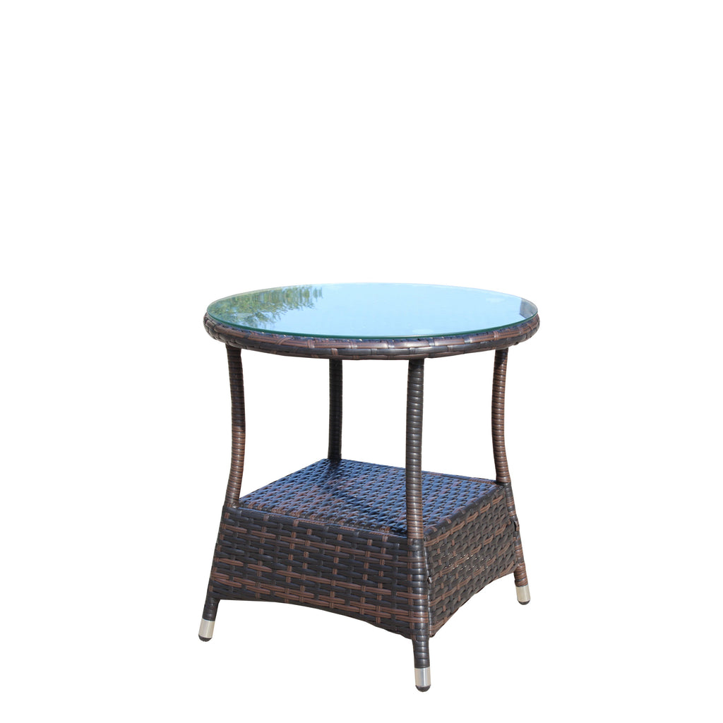 Round Tempered Glass Outdoor Coffee Table
