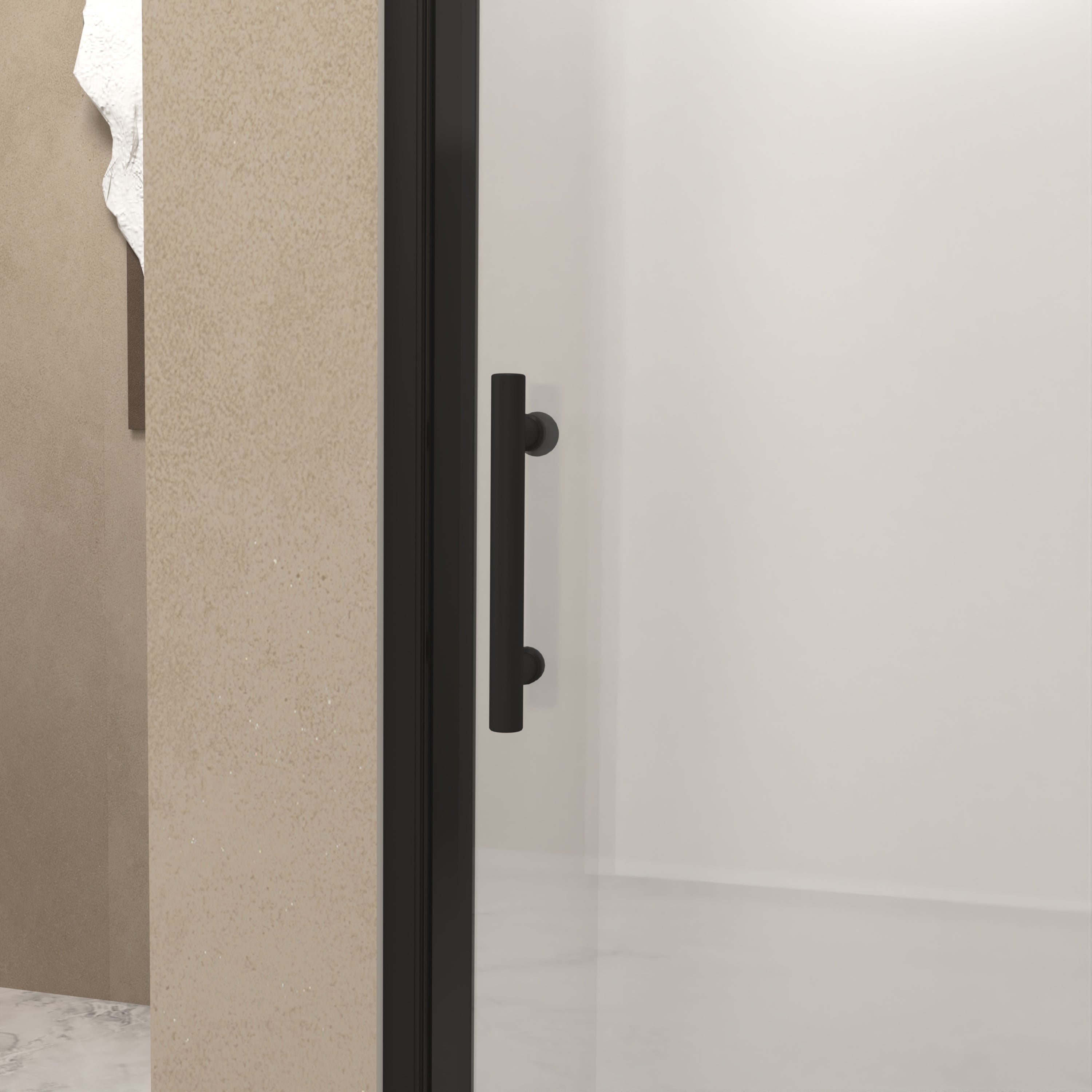 Bifold Shower Door 29-28" x 72" 6mm Tempered Glass Matte Black