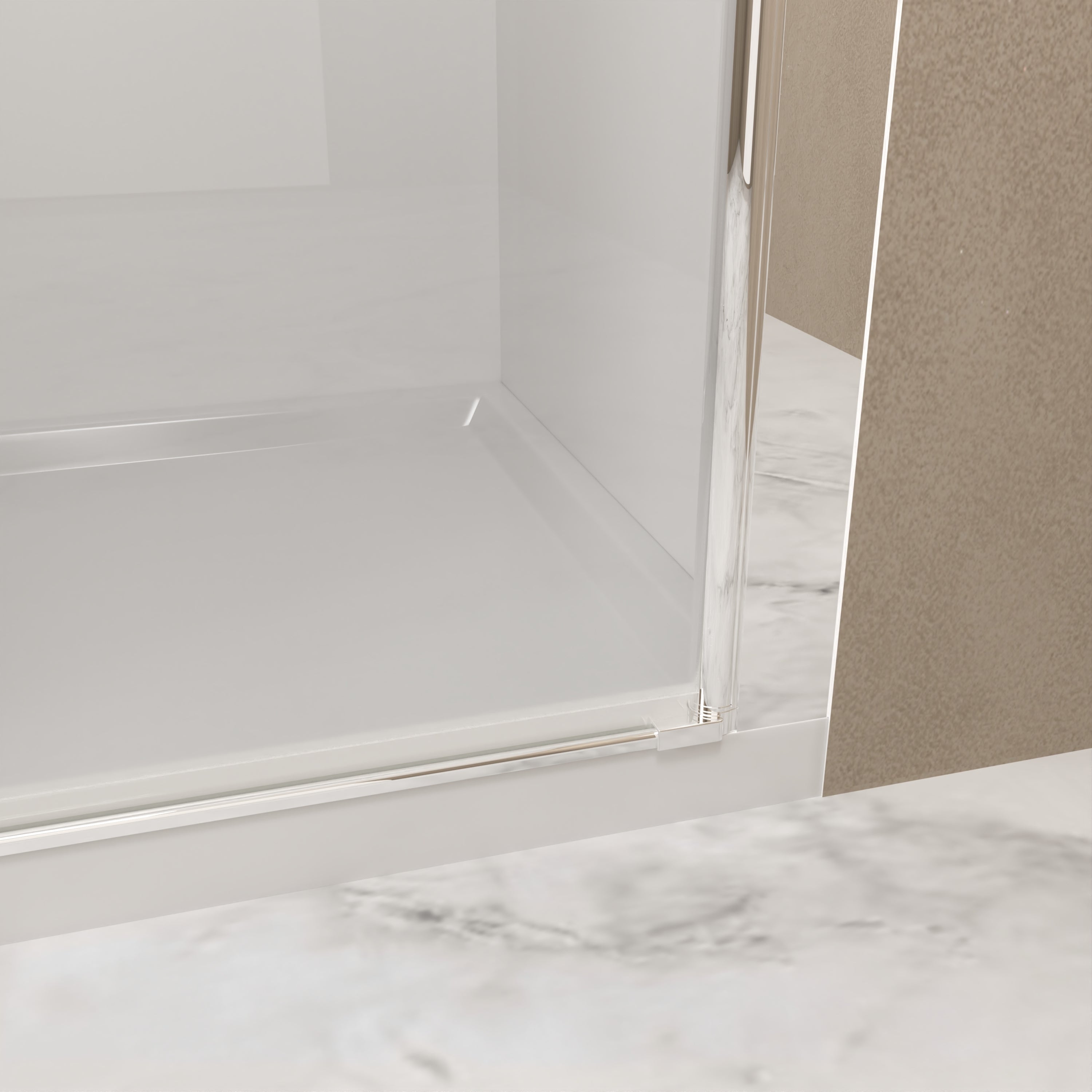 29-28" x 72" Bifold Shower Door Tempered Glass Chrome Frame