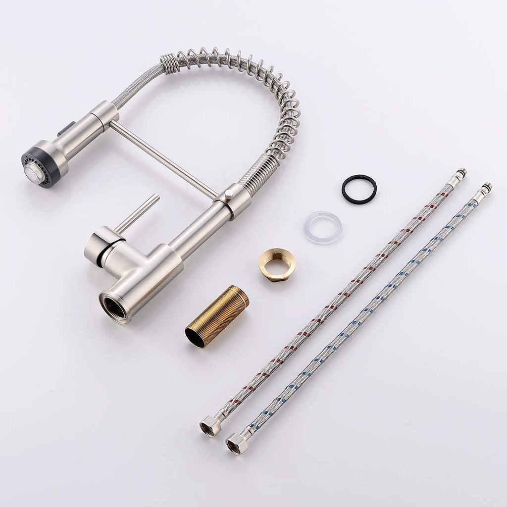 Commercial LED Pull Down Kitchen Faucet Single Handle Lever
