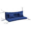 4 Piece Navy Blue Outdoor Bench Cushion Set Swing Seat Pad