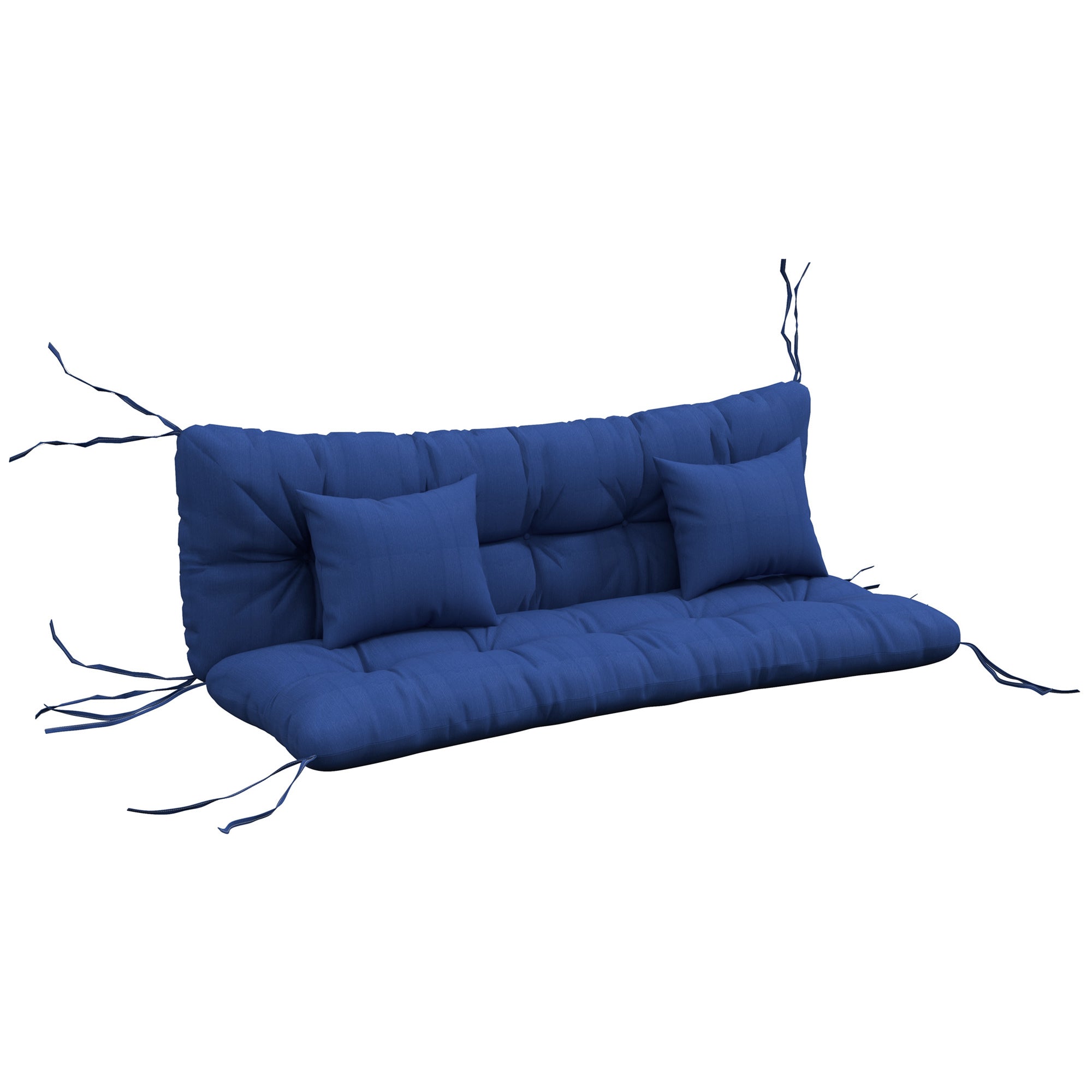 4 Piece Navy Blue Outdoor Bench Cushion Set Swing Seat Pad