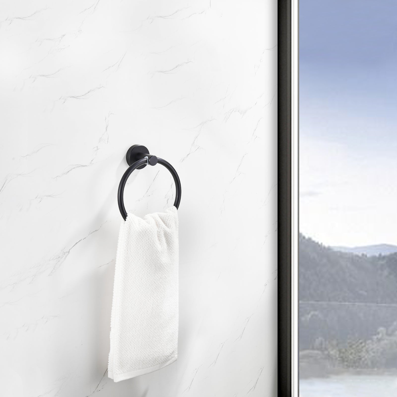 Matte Black Aluminum Towel Bar Set 3-Piece 16-27