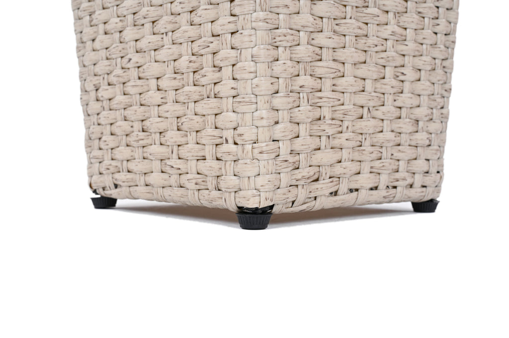 Outdoor PE Wicker Flower Pots 2-Piece Set Beige