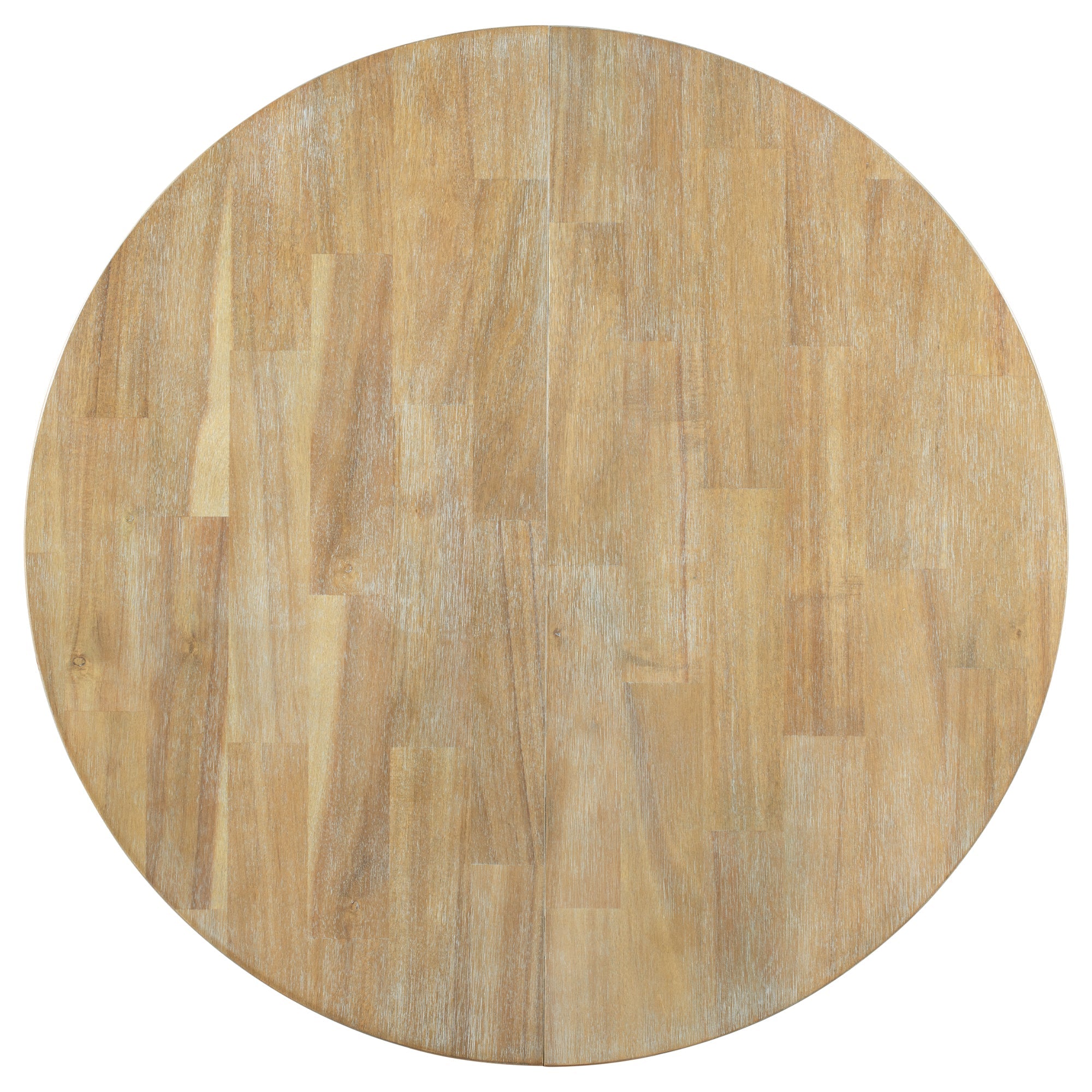 Gia Round Extendable Dining Table with Leaf, Natural Wood