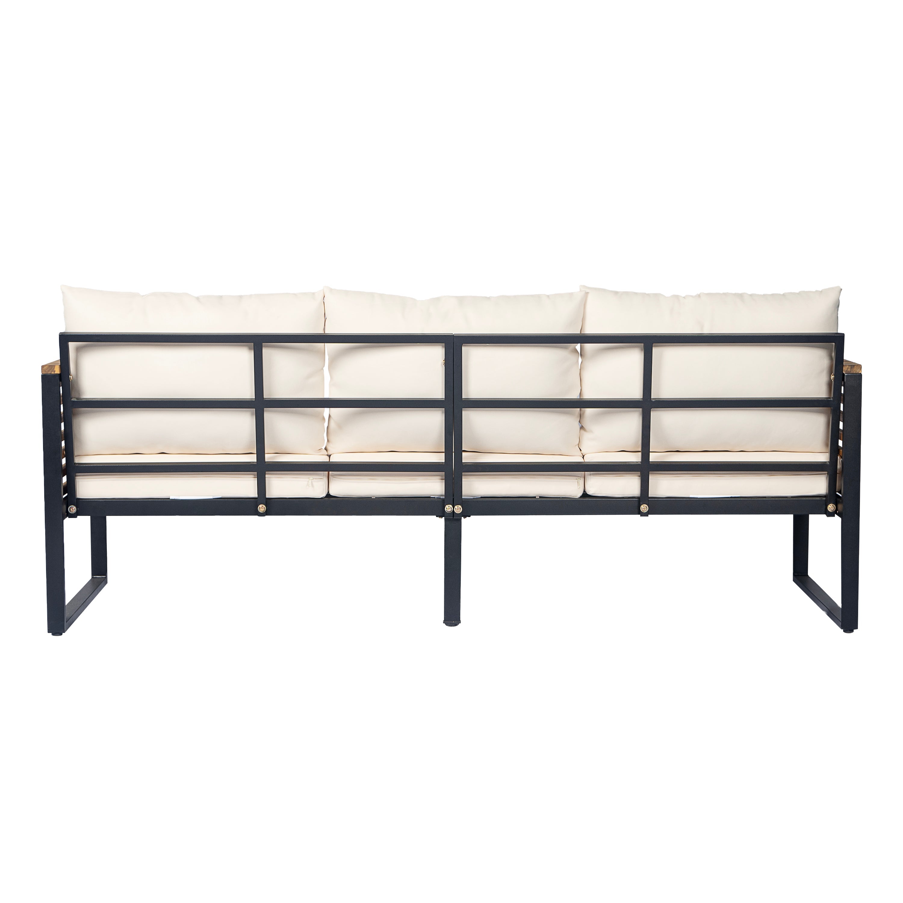 3 Piece Outdoor Patio Set Acacia Wood Steel