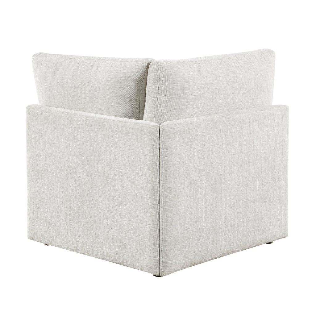 Modern 4-Piece Modular Sectional Beige Fabric Armless