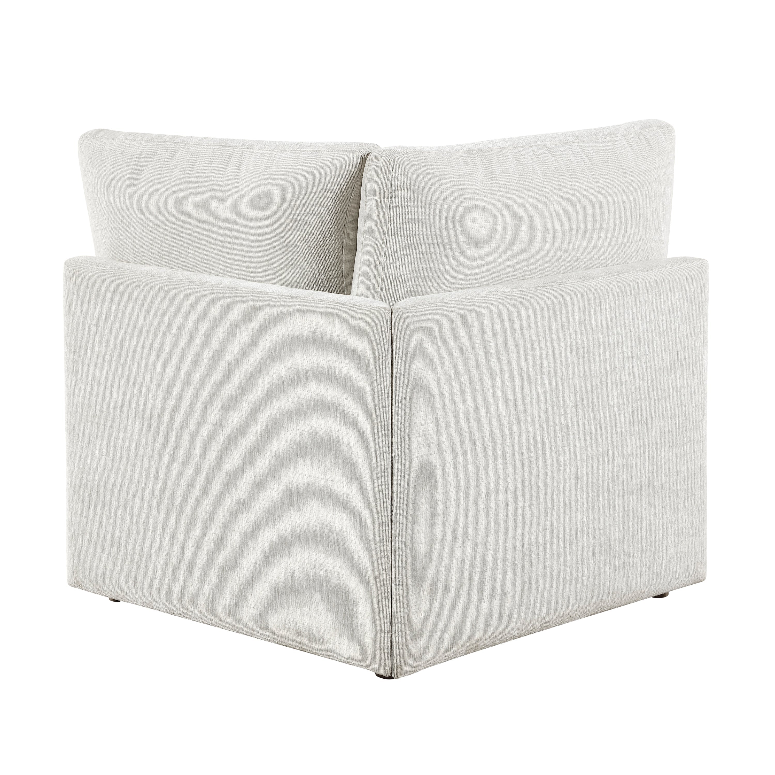 Modern 4-Piece Modular Sectional Beige Fabric Armless