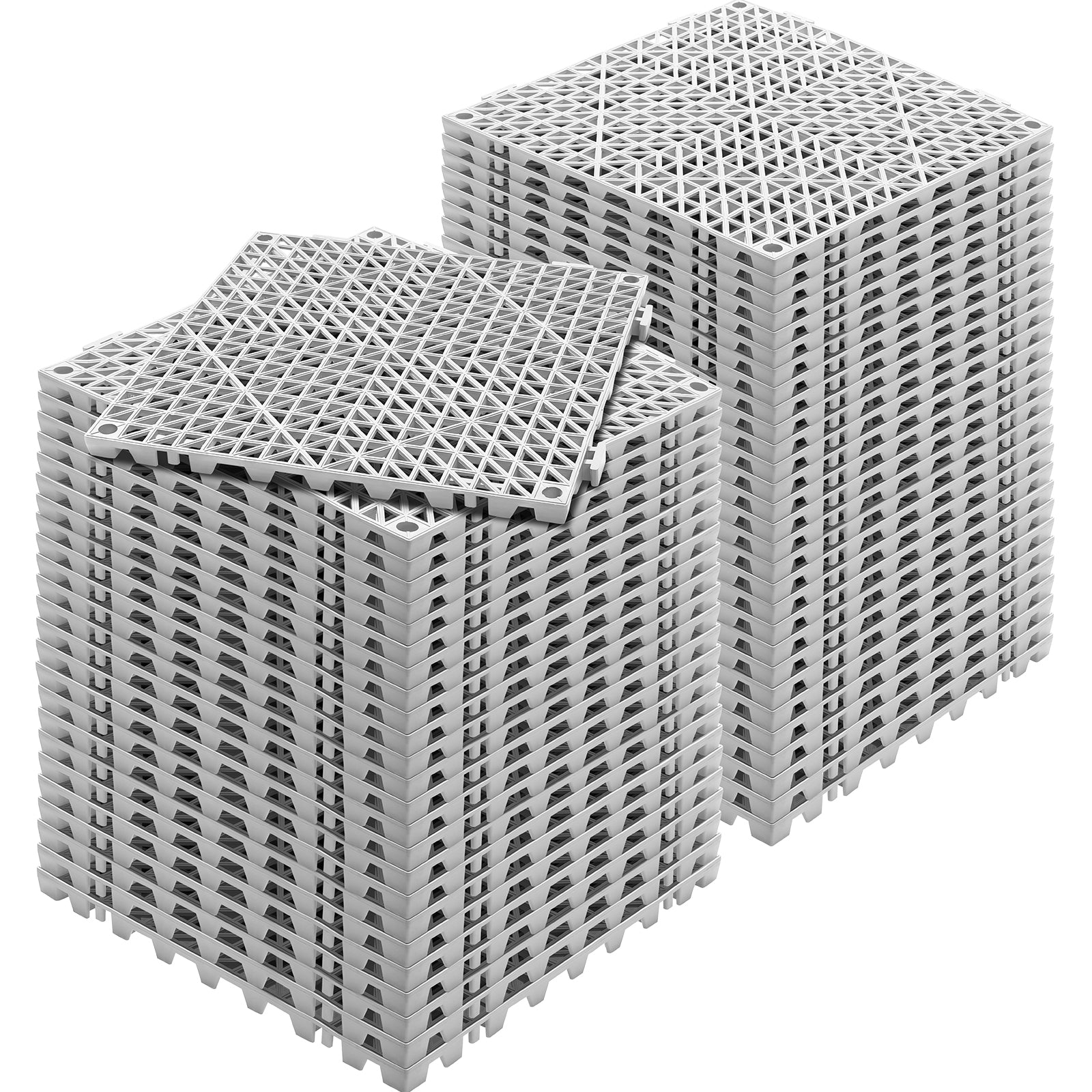 Interlocking Drainage Floor Tiles 12" x 12" Grey 55pc Set