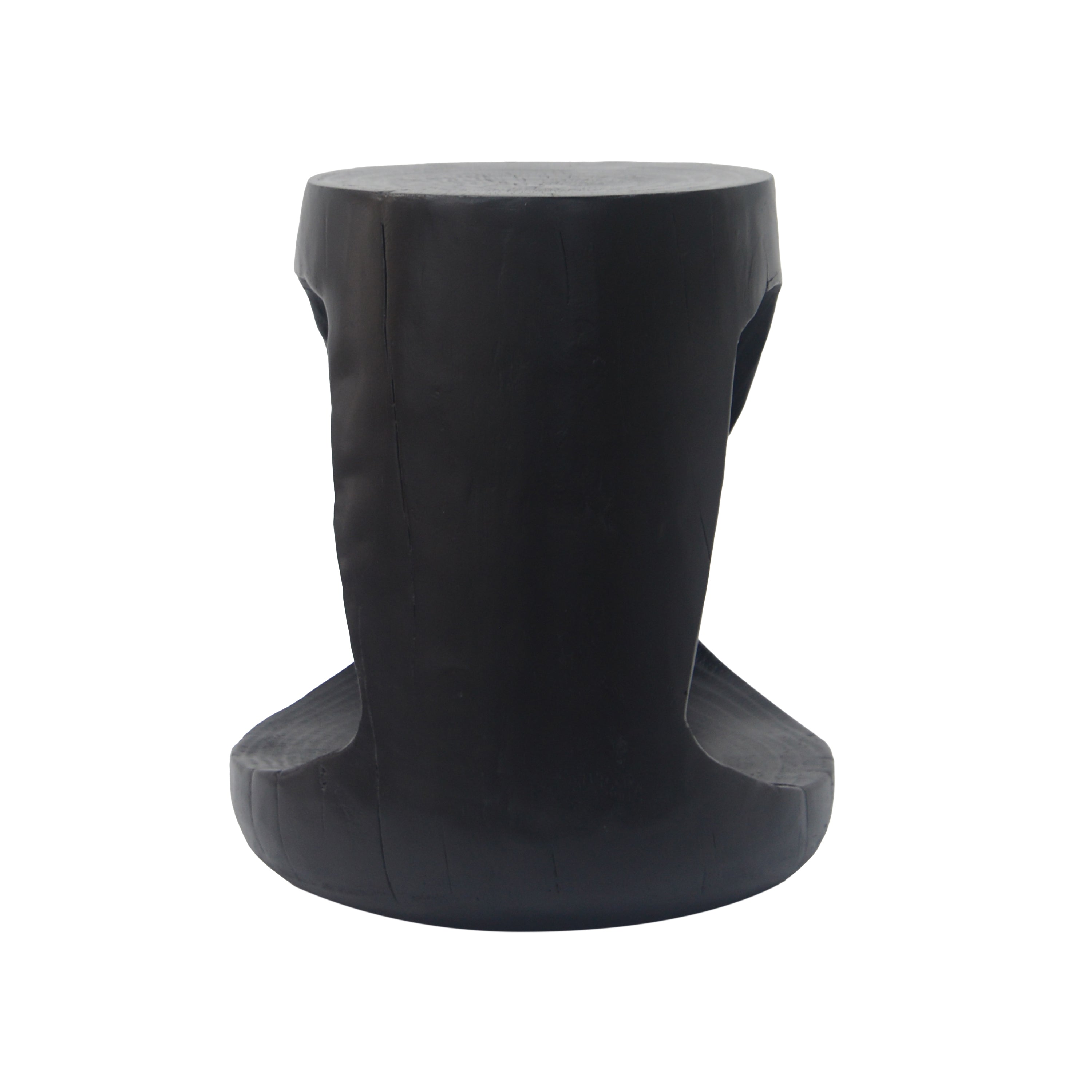 MGO Hollow Side Table, Wood-like Texture, Black, Durable Weather Resistant