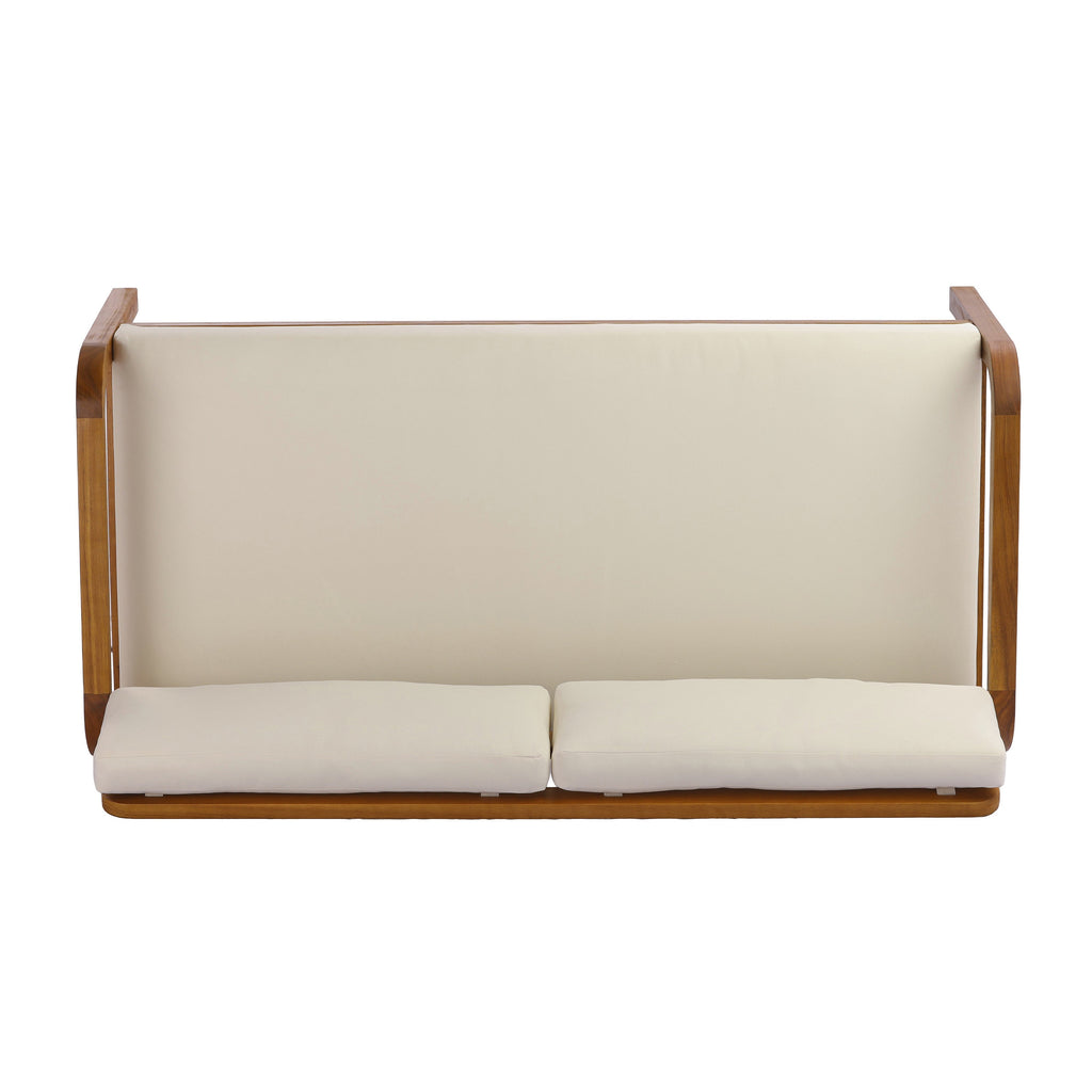 2-Piece Outdoor Sofa Set with Loveseat, Coffee Table & Cushions